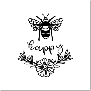 Bee Happy Posters and Art